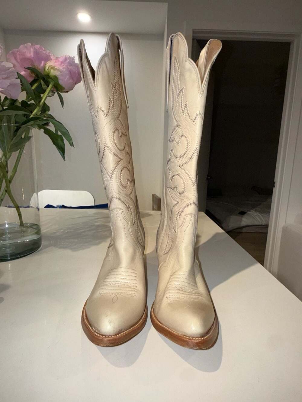 Ariat Western Cowgirl Boots Women's Size 7B Style 10044412 White Leather - Picture 15 of 15